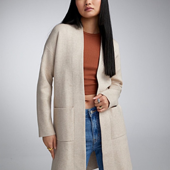 Twik Tan Open-Front Cardigan - Picture 4 of 4